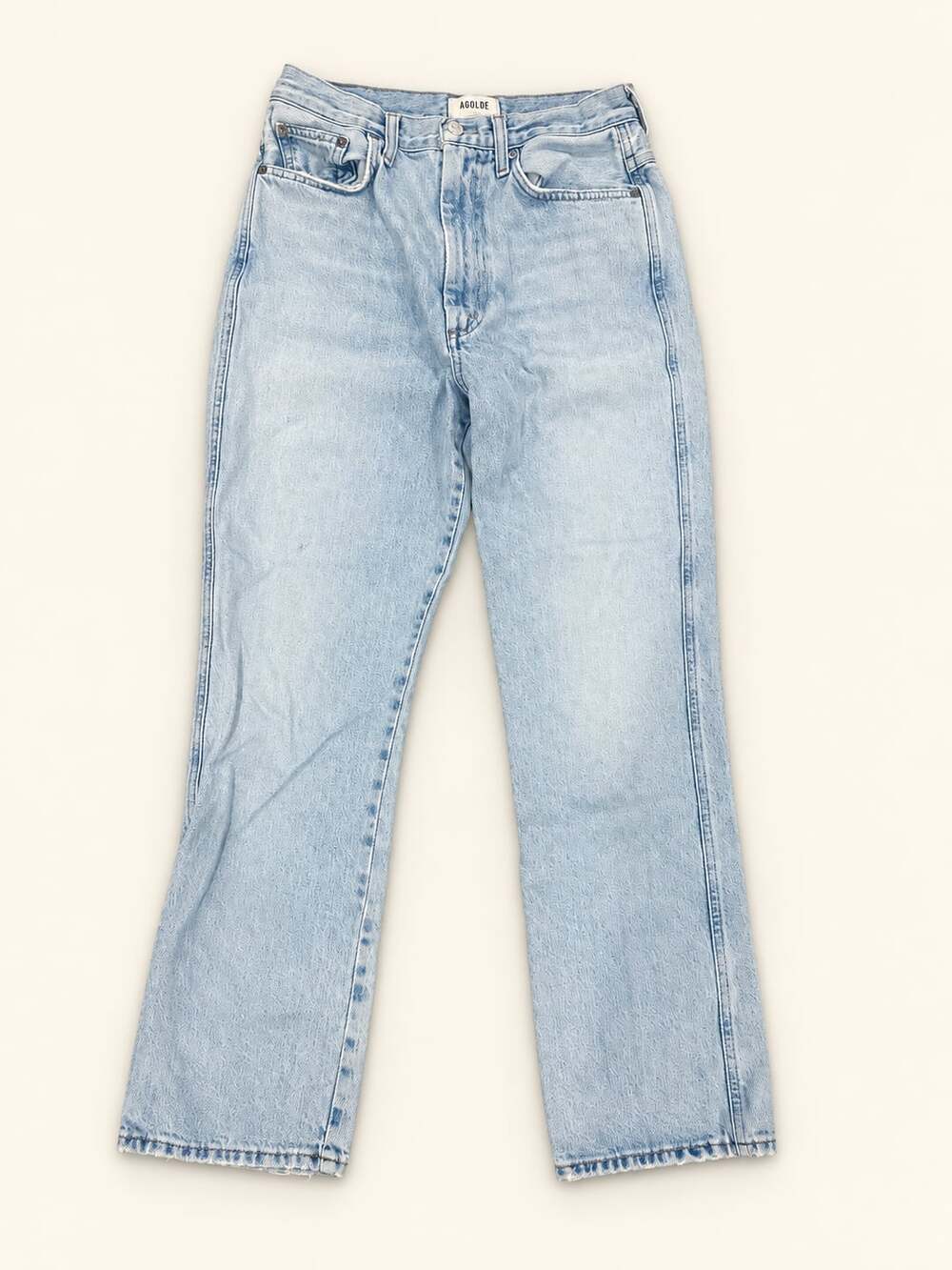 Agolde Pinch Waist High Rise Straight Leg Jeans Size 27 Light Wash